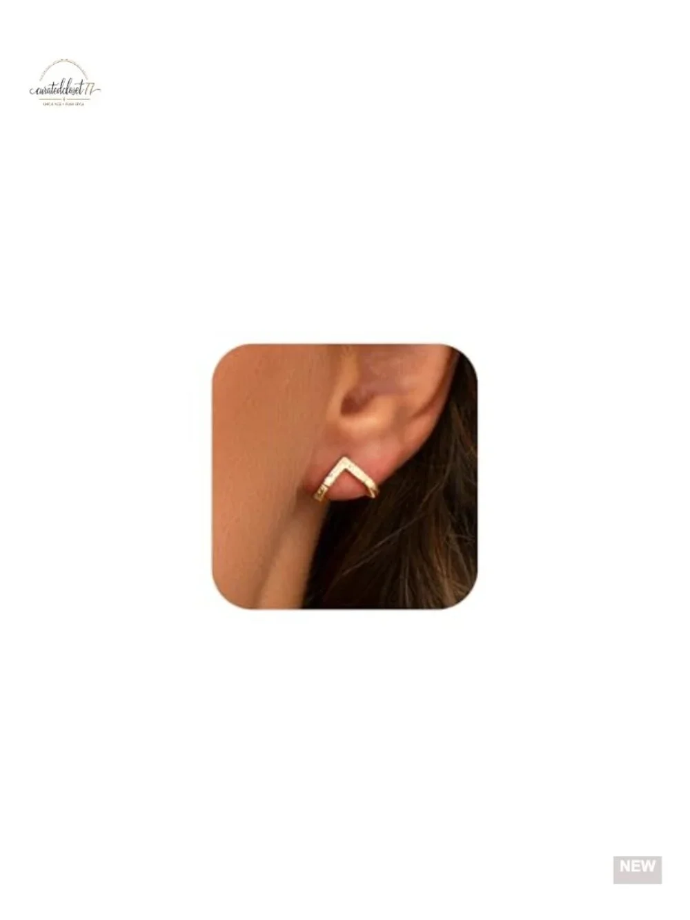 Gold Plated Triangular Stud Earrings Hypoallergenic Dainty Minimalist